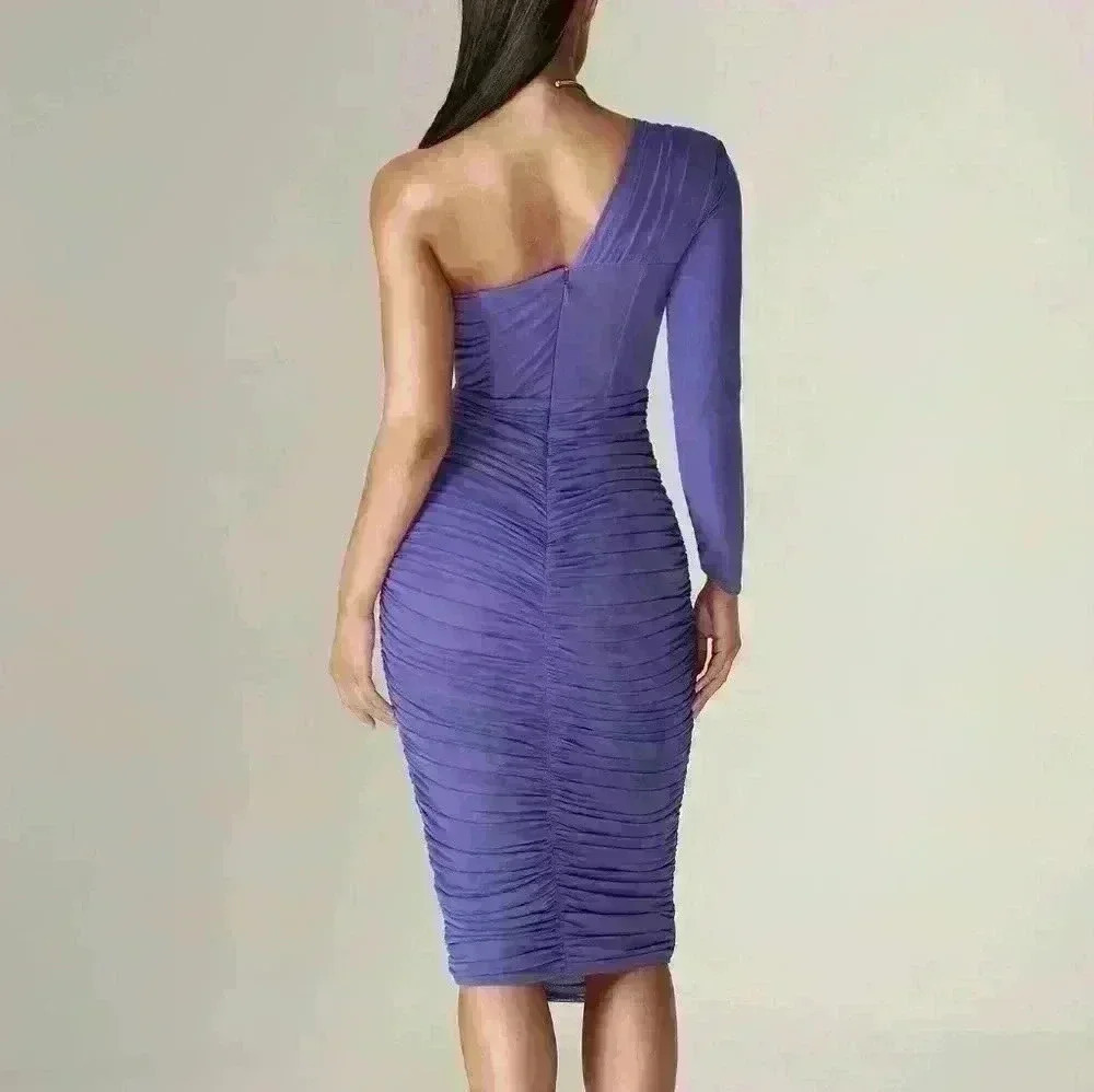 ALIEVA Lida Asymmetrical Cut-Out Midi Dress - Picture 3 of 6